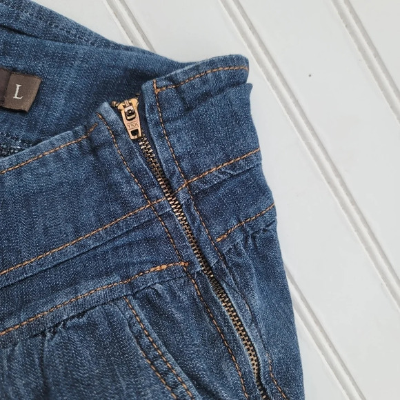 Goodtime Womens Cropped Capri Jeans Medium Wash Flap Pockets Detail Baloon Sz M - Picture 7 of 10